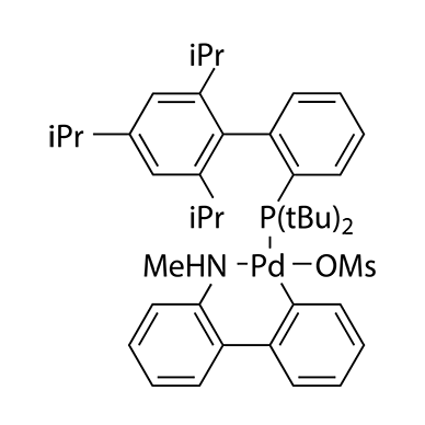 Methanesulfonato(2-di-t-butylphosphino-2,4,6-tri-i-propyl-1,1-biphenyl)(2-methylamino-1,1-biphenyl-2-yl)palladium(II)