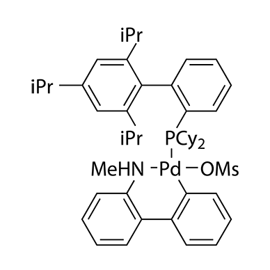 Methanesulfonato(2-dicyclohexylphosphino-2,4,6-tri-i-propyl-1,1-biphenyl)(2-methylamino-1,1-biphenyl-2-yl)palladium(II)