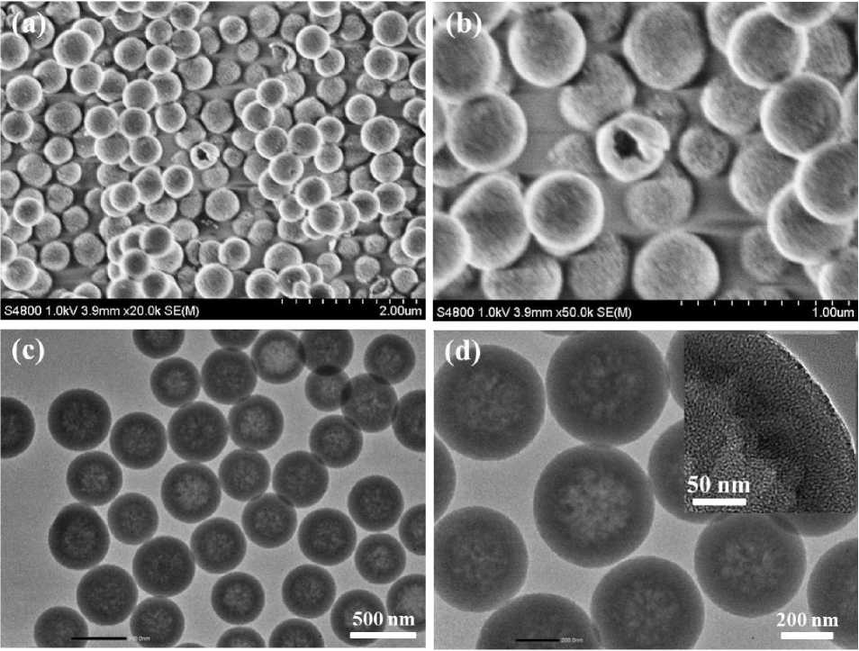 Mesoporous silica hollow spheres